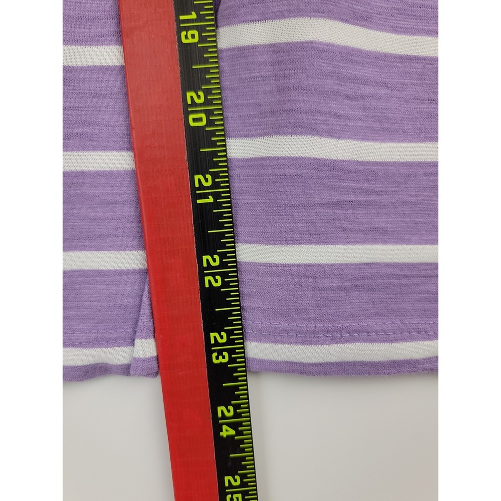 Time and Tru Womens Purple White Striped Short Sleeve Crewneck Tee Shirt S 4-6 - Picture 10 of 10